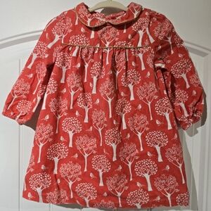 Baby Boden Red Corduroy Dress 12/18 Months